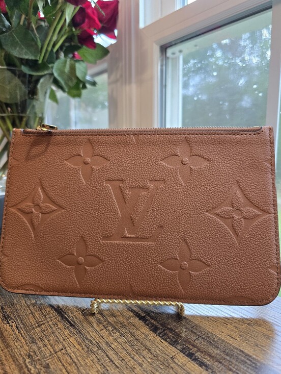 Louis Vuitton Handbags - Louis Vuitton Neverfull Pochette Giant Monogram Empreinte Leather in Brown